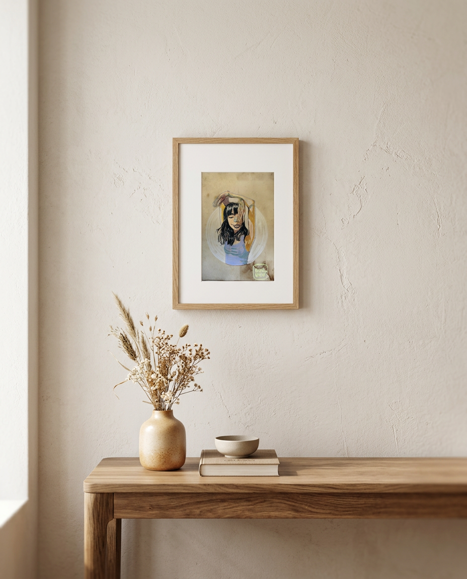 Framed, in a home