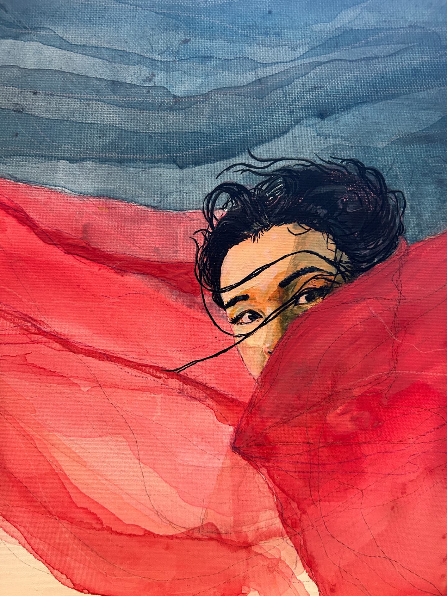 Beneath the Silk Veil — The original painting