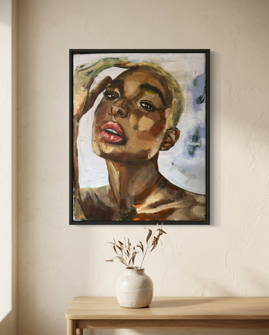 Framed, in a home