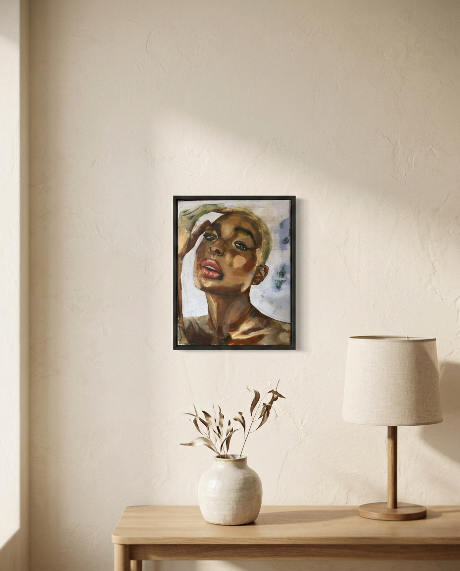 Framed, in a home