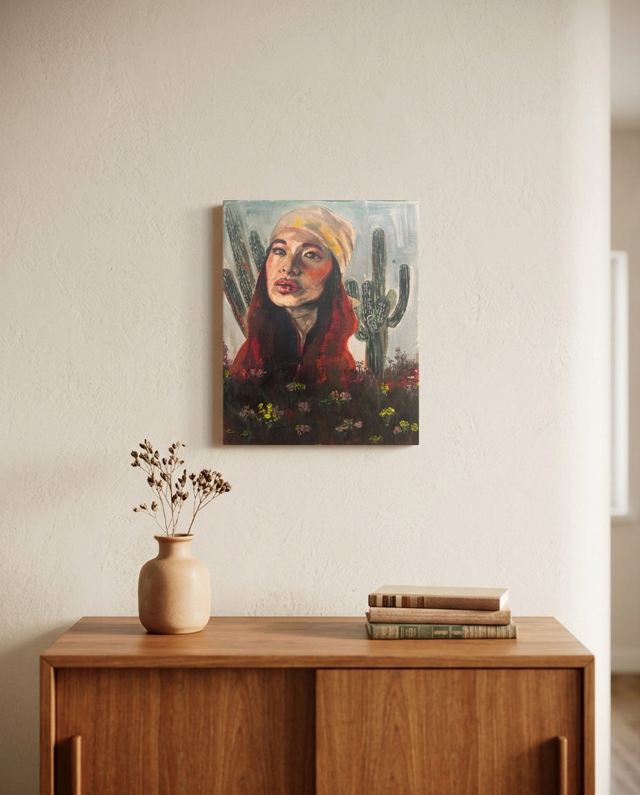 Framed, in a home