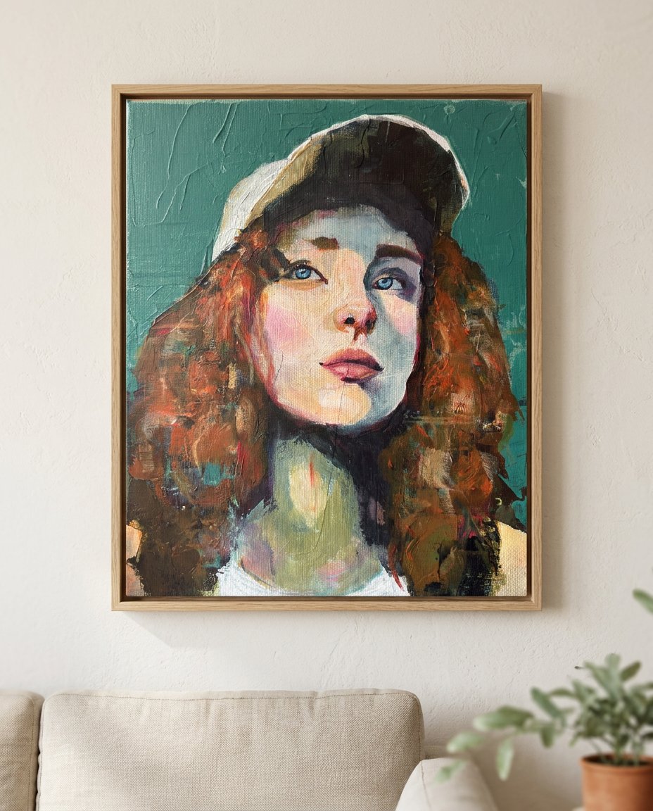 Framed, in a home